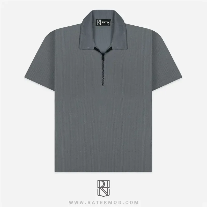 تیشرت نیم زیپ مردانه پارچه بیسکوییتی درجه یک سایز بزرگ و معمولی