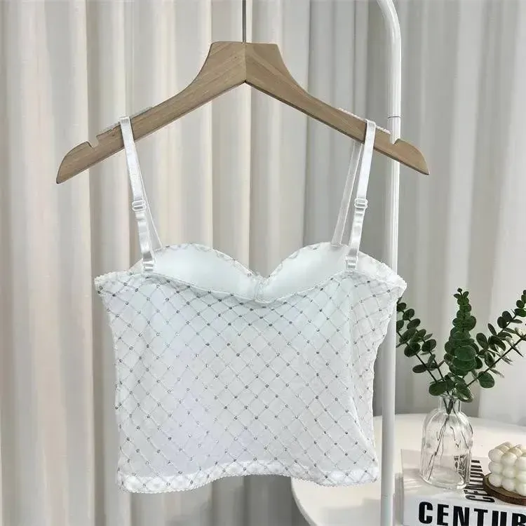 تاپ کاپدار گیپور گرم بالا اکلیلدار مجلسی دخترانه سایز اسمال مدیوم رنگ سفید و مشکی