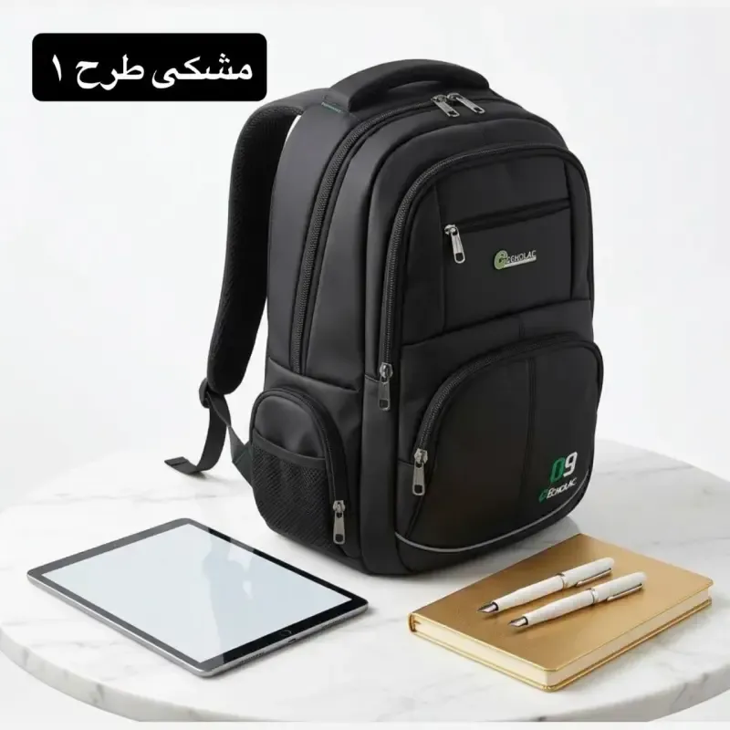 کوله پشتی برزنت فول آپشن جیب دار با پورت USB و هندزفری