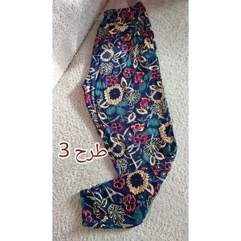 شلوار راحتی زنانه برند لیدی فری سایز جیب دار طرح شاد