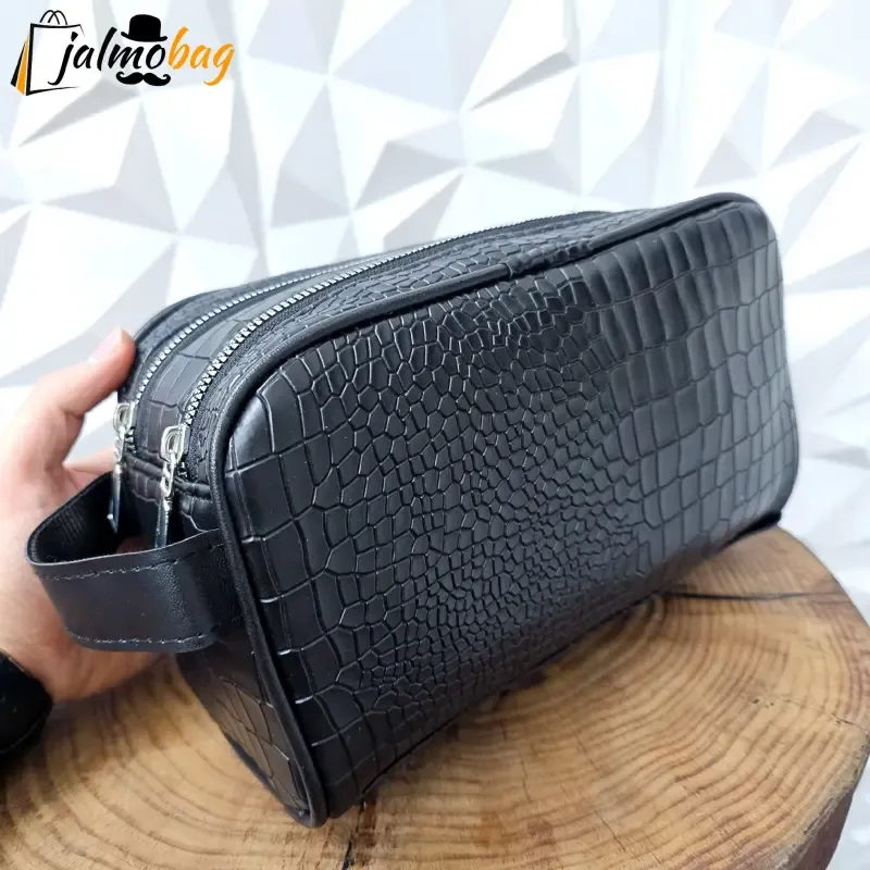 کیف دستی مردانه چرم صنعتی ضخیم دو خانه بند دستی