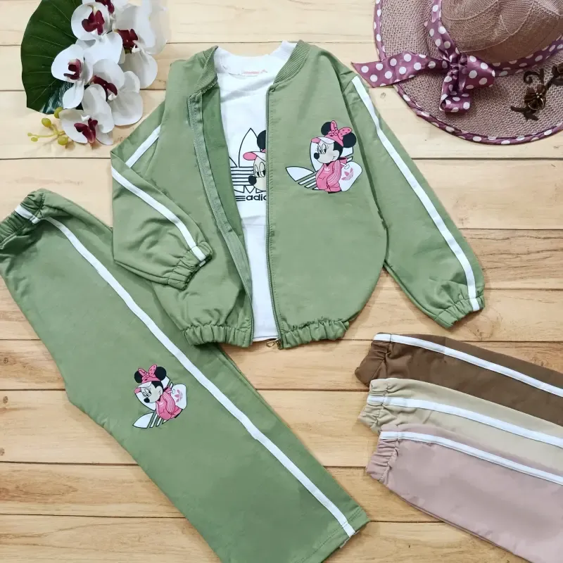 سه تکه سویشرت و شلوار و تیشرت آدیداس مدل بگ پنبه گلکسی سایز 45 تا 60