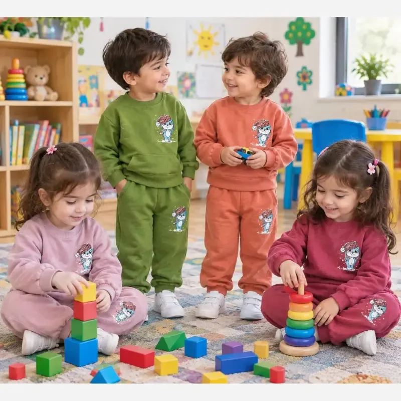 بلوز شلوار بچگانه دورس طرح خرگوش برفی