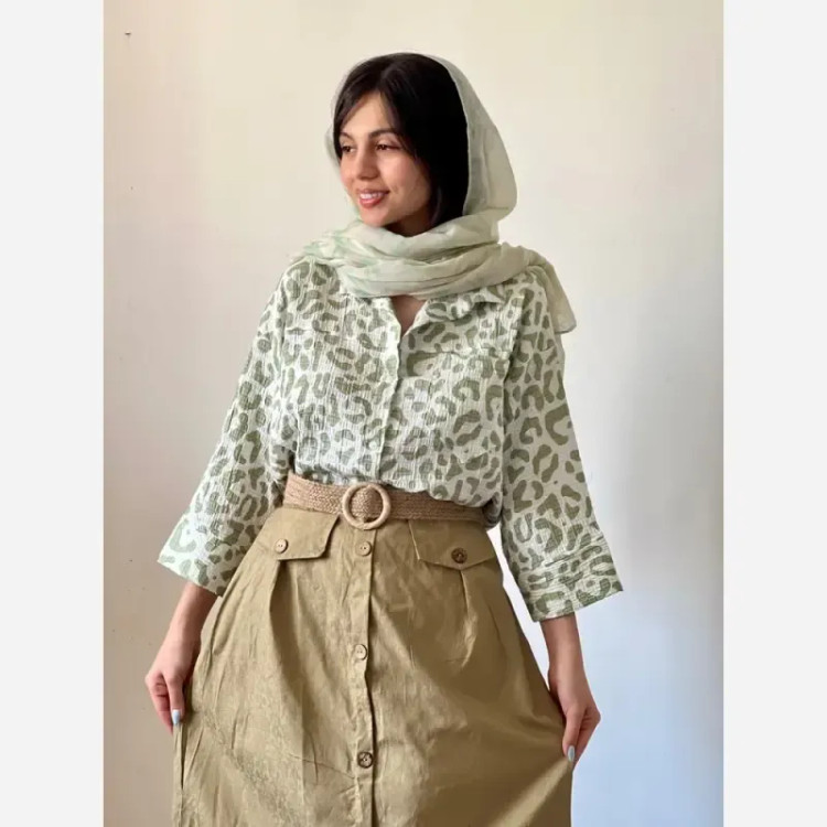 شومیز زنانه کریشه نخ تابستانه خنک فری سایز