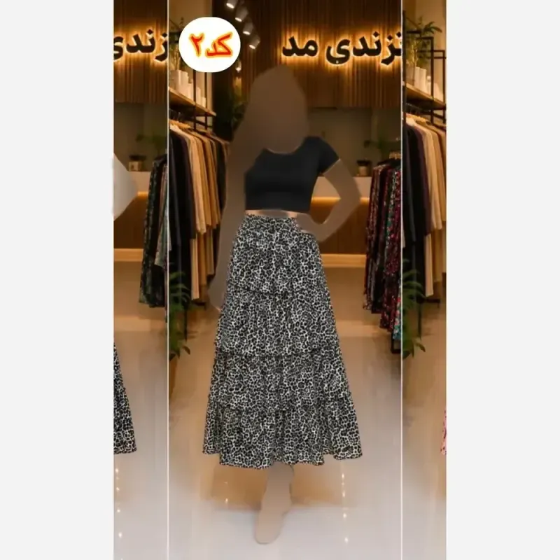 دامن طبقه ایی زنانه سبک و خنک فری سایز مناسب چهار فصل