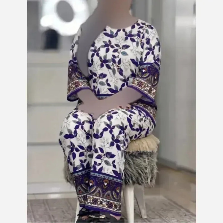 ست بلوز و شلوار نخی زنانه خنک و راحت فری سایز مناسب تابستان