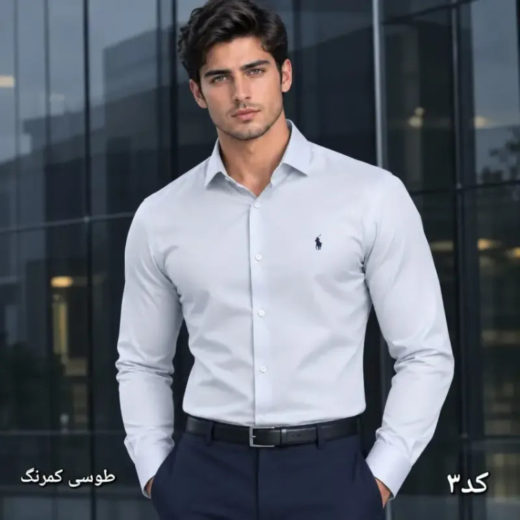 پیراهن آستین بلند مردانه پارچه دوشین قواره آزاد