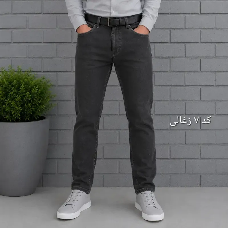شلوار جین مردانه راسته پنبه فلامنت سایز 40 تا 58