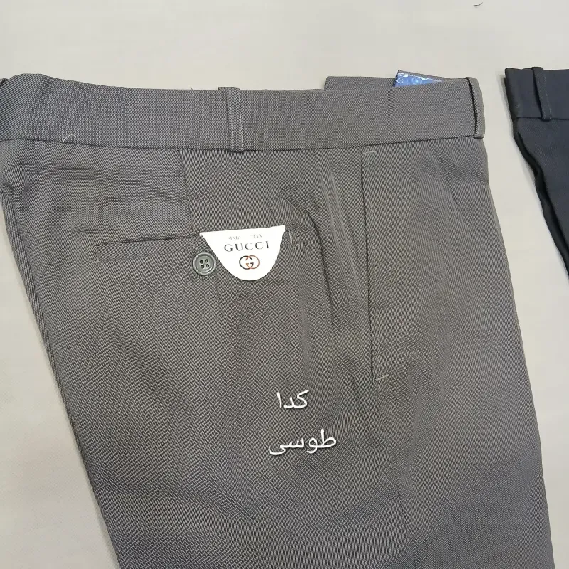 شلوار پارچه ای مردانه نخی سایز 42 تا 54 رنگ طوسی مشکی زغالی