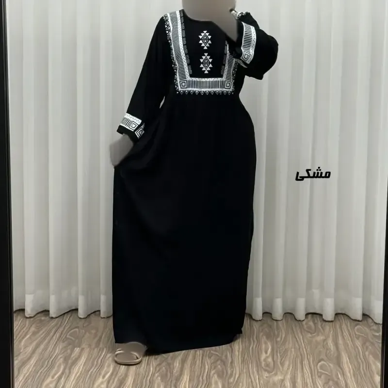 پیراهن نخی زنانه مدل پادمیرا فری سایز مناسب تا 48 همراه با کمربند