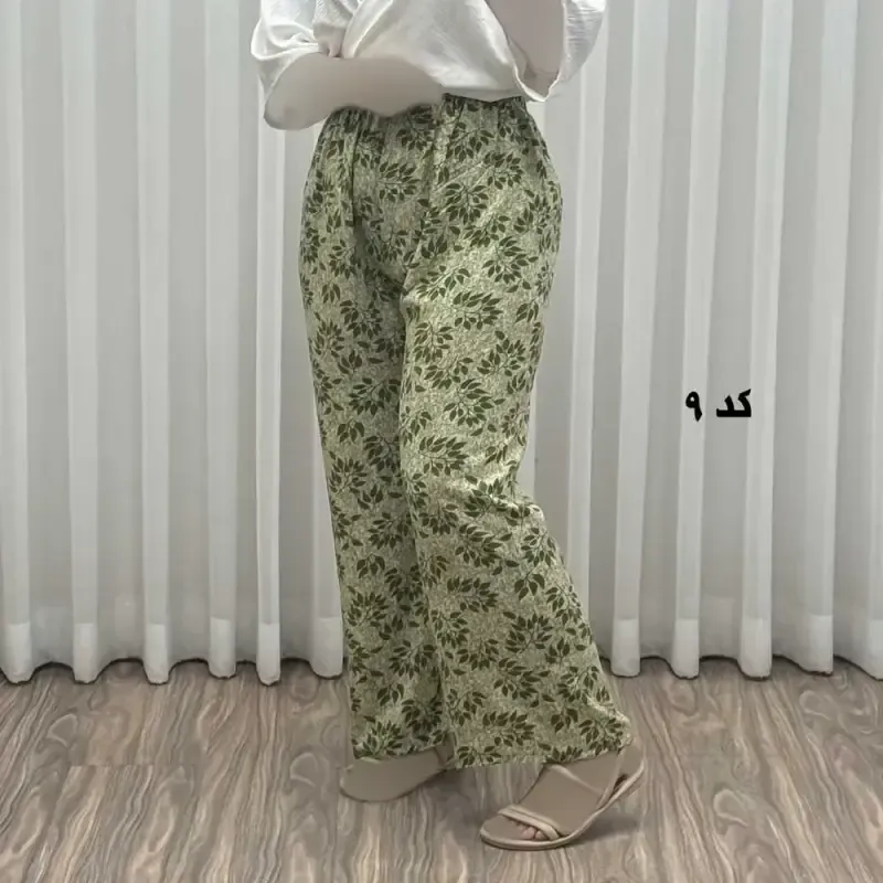 شلوار راحتی زنانه نخی فری سایز مناسب تا 46