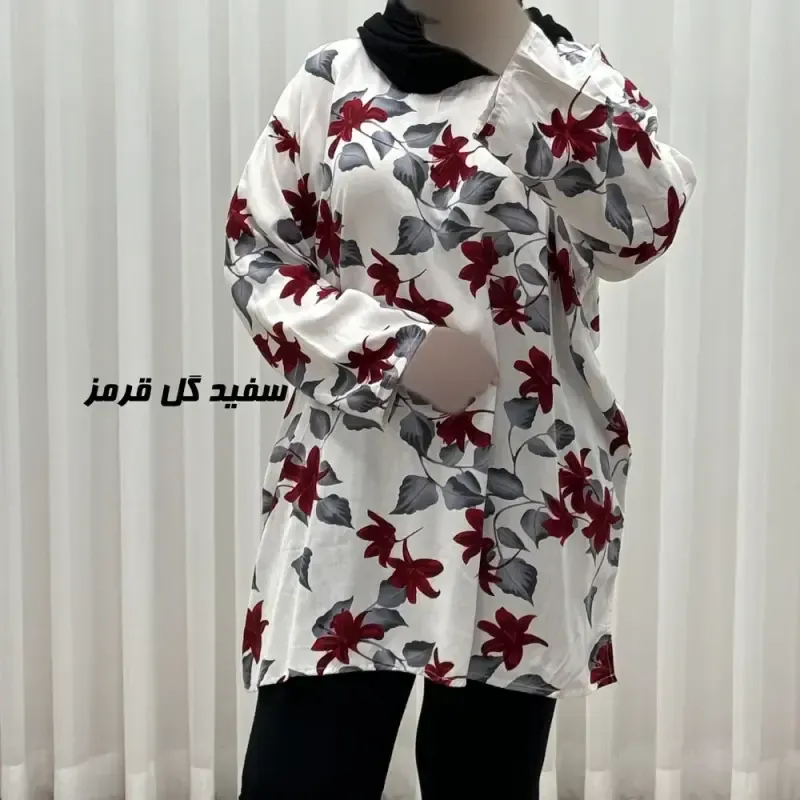 تونیک نخی زنانه طرحدار فری سایز مناسب تا سایز 52