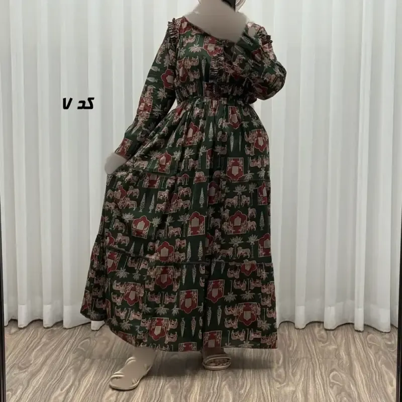 پیراهن عروسکی نخی زنانه و دخترانه فری سایز مناسب تا 44