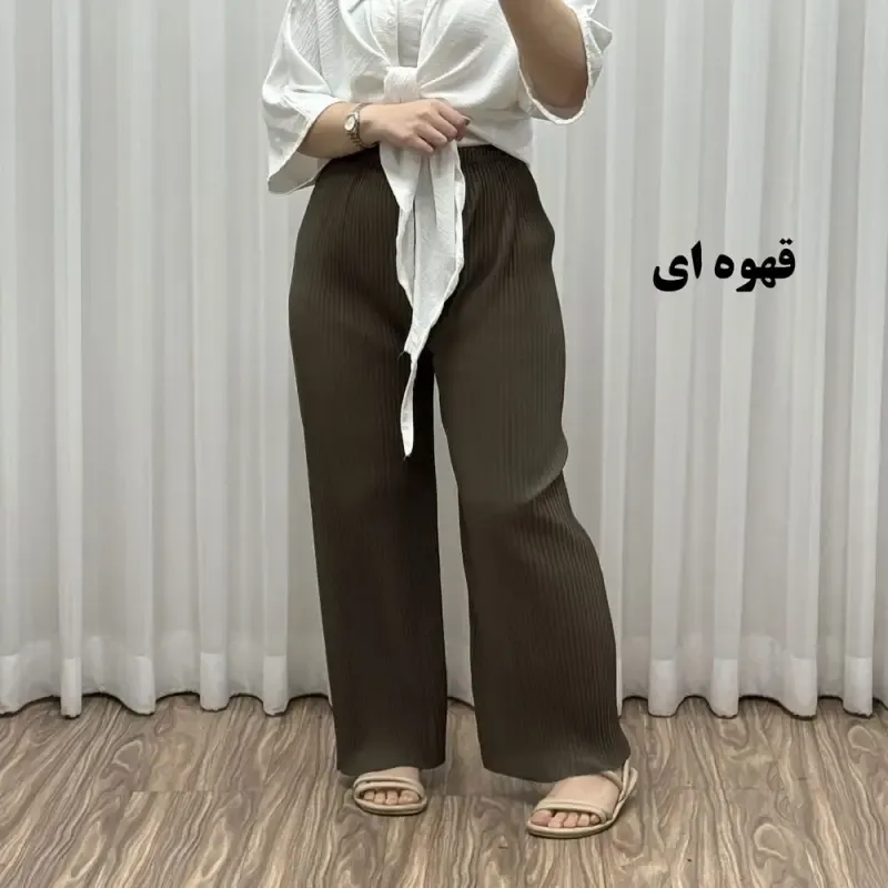شلوار زنانه جودون پلیسه فری سایز مناسب تا سایز 48 قد 100 سانتیمتر