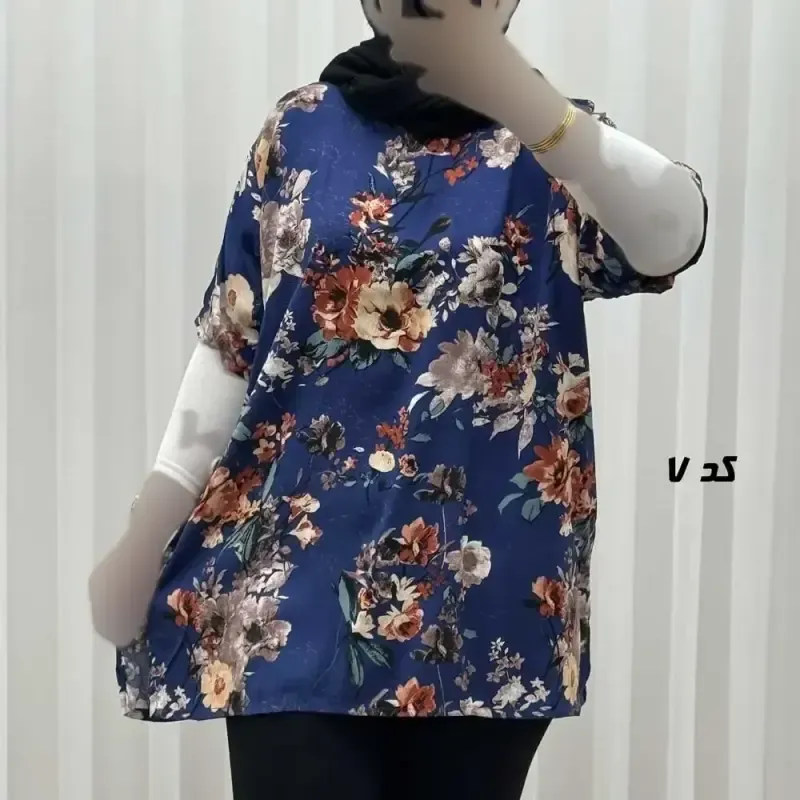 تیشرت نخی زنانه و دخترانه دکمه دار چهارفصل سایز بزرگ