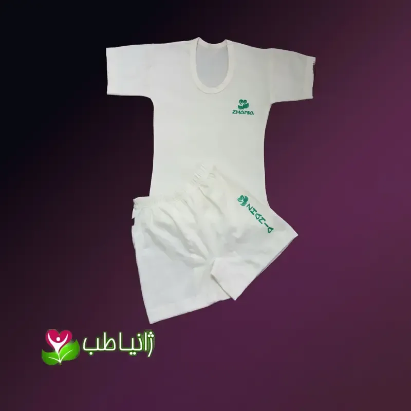 زیرپوش و شورت پادار بچه گانه ژانیاطب صدرصد نخی گیاهی ضد بو و قارچ مناسب پسرانه و دخترانه