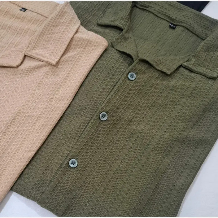 ست پیراهن و شلوارک مردانه پارچه مراکشی بیسکوییتی