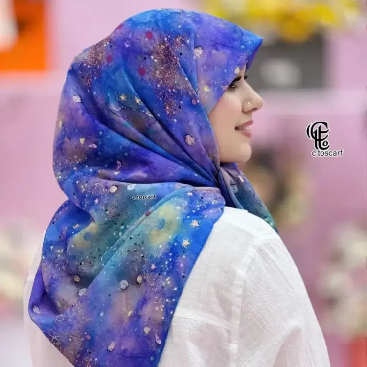 روسری نخی کاستوم طرح ساحل قواره 110