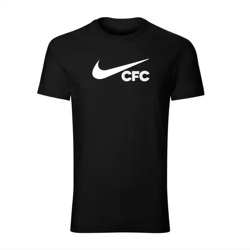 تیشرت آستین کوتاه مردانه یقه گرد طرح CFC مدل t 89789 مشکی چهارفصل