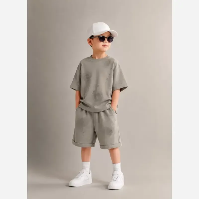 ست بلوز و شلوارک بچگانه طرح زاپ دار نخ و پنبه نرم و سبک مناسب 1 تا 7 سال