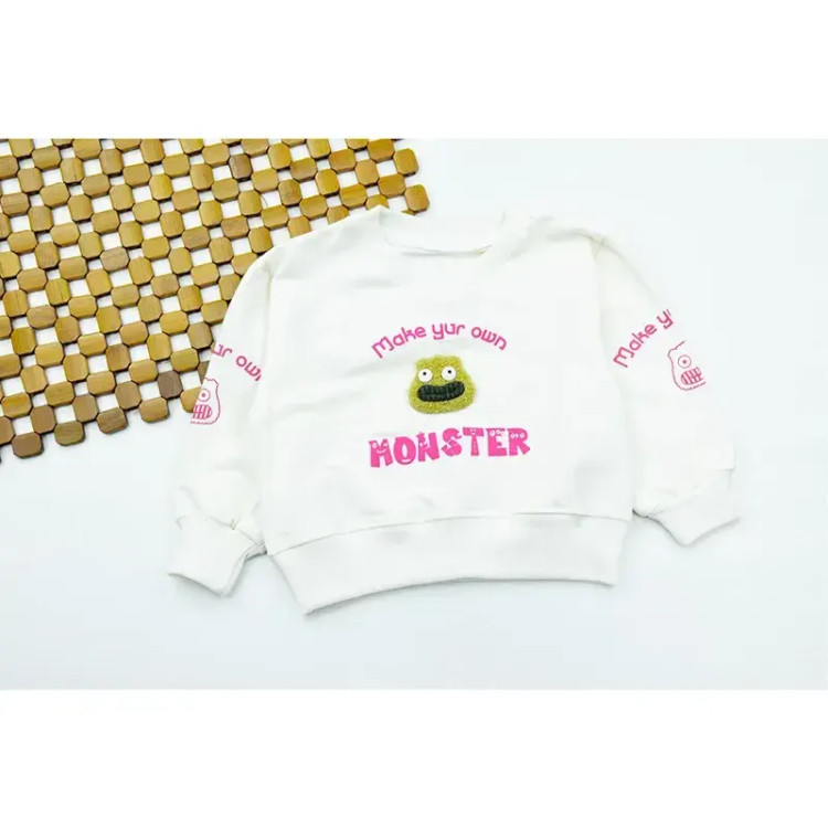 بلوز دخترانه طرح monster جنس پنبه یقه گرد مناسب پاییز و زمستان