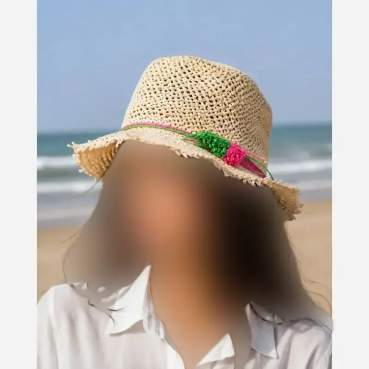 کلاه حصیری وارداتی فریسایز لبه 4 سانت