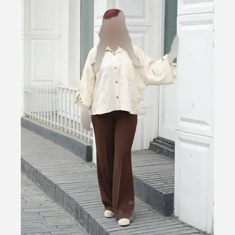 شومیز گلدوزی شده جنس پارچه صوفیا فری سایز مدل دالیا