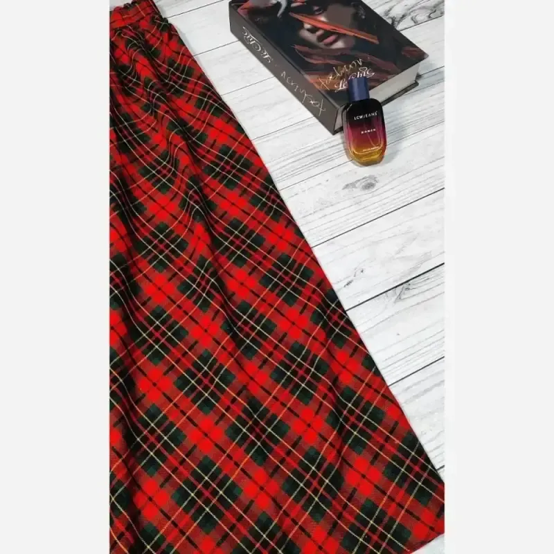 دامن چهارخونه پشمی قد 90 کشمیر سپاهان فری سایز