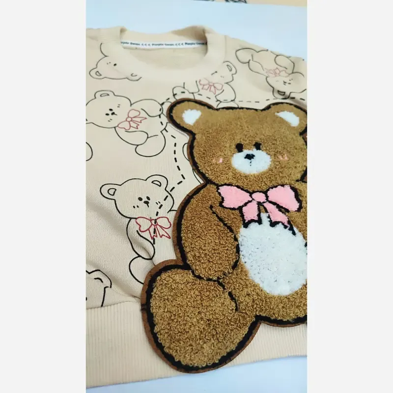 ست پاییزه بلوز شلوار تدی برجسته وارداتی بچگانه