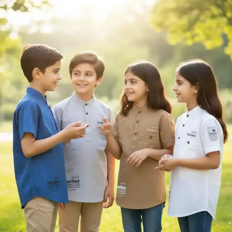تیشرت بچگانه اسپرت یقه فرنچ جنس لینن سایز 7 تا 12 سال