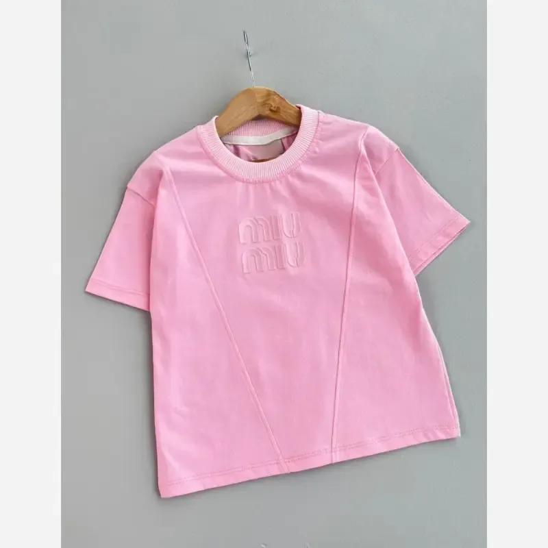 تیشرت باکسی پنبهای اسپرت طرح میو میو رنگی پاستلی