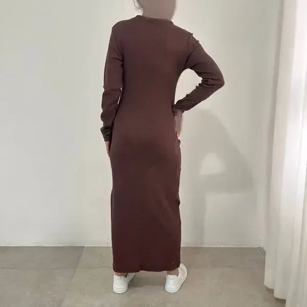 پیراهن ماکسی زنانه کبریتی آستین بلند مناسب سایز 38 تا 44