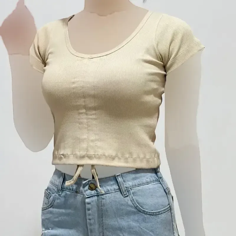 تیشرت کبریتی جلو گت دار فری سایز کد 1406