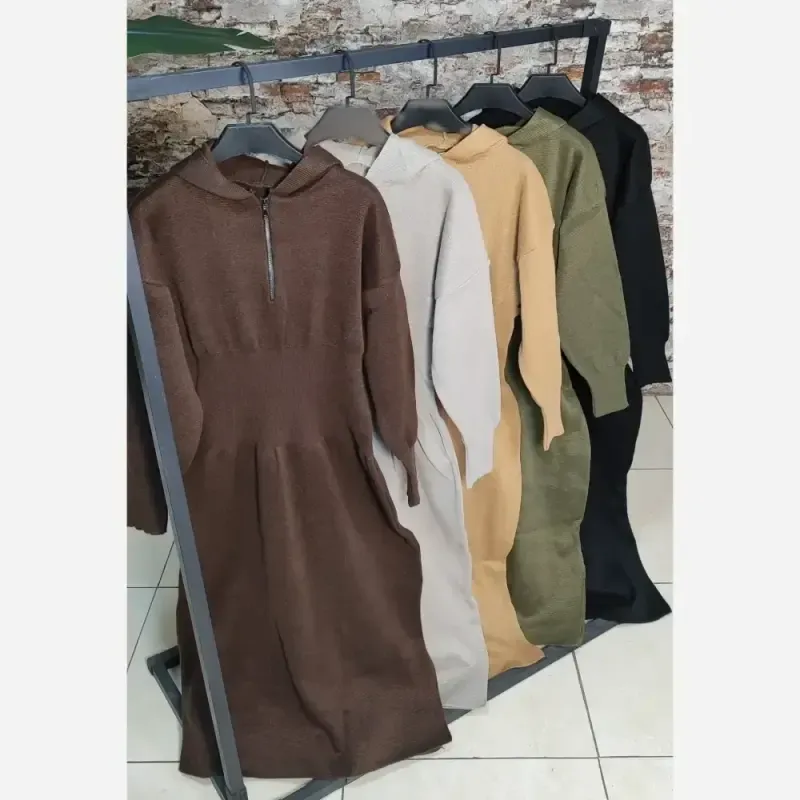 کفتان بافت ساعت شنی کلاهدار مدل ماهتیسا فری سایز